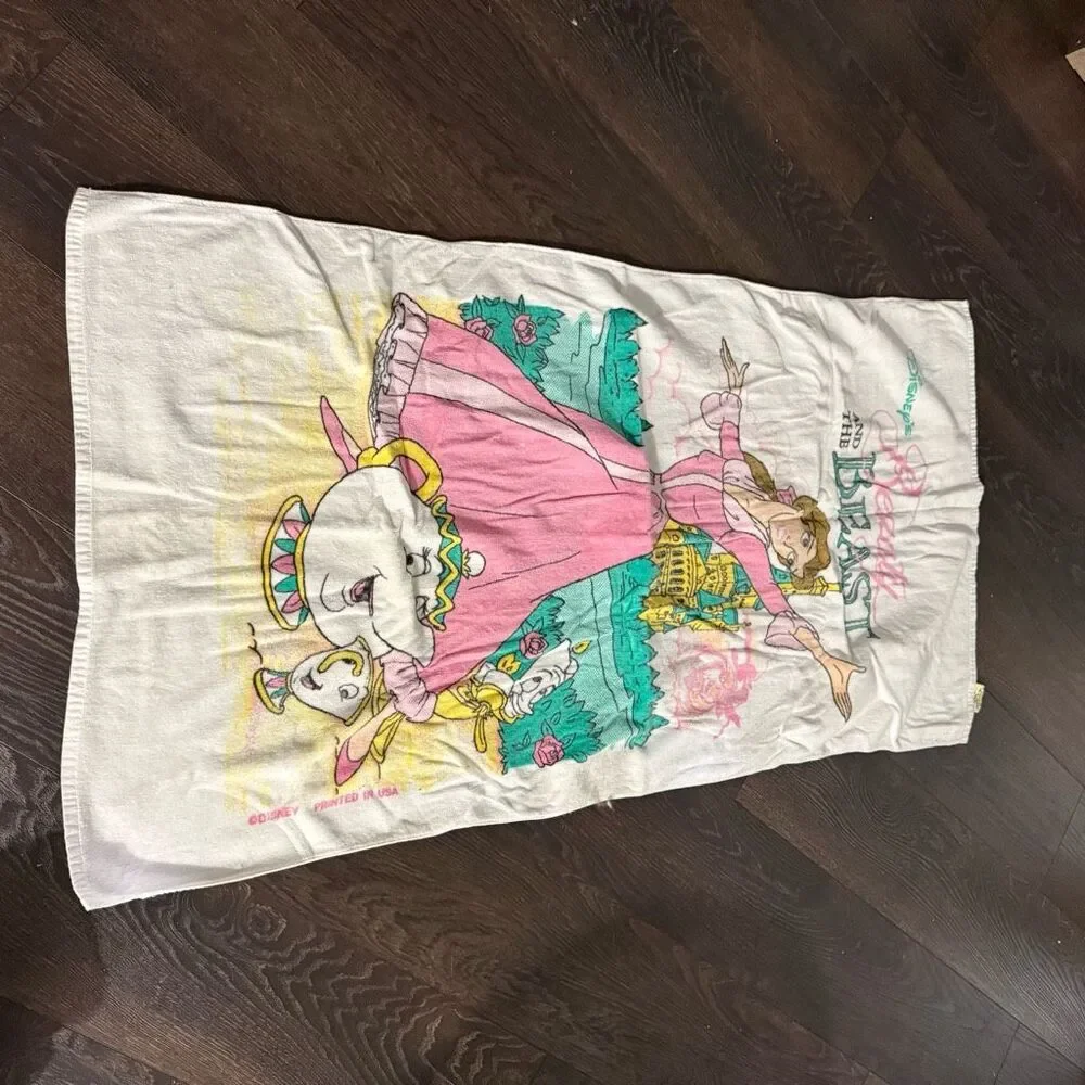 Franco Vintage 90s Beauty and The Beast 56x30 Beach Towel Pool Beach Disney